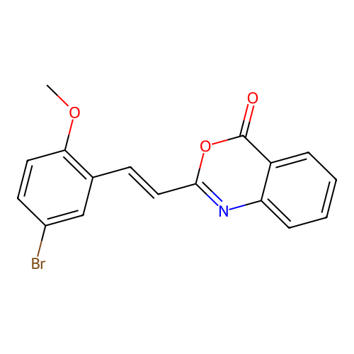 2-[(E)-2-(5-bromo-2-methoxyphenyl)ethenyl]-3,1-benzoxazin-4-one structure