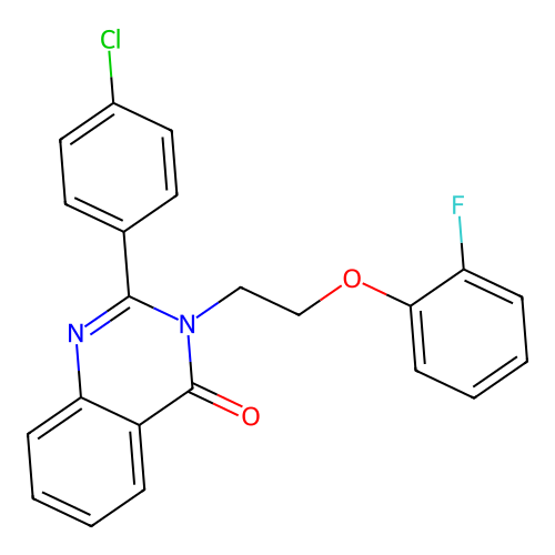 2-(4-chlorophenyl)-3-(2-(2-fluorophenoxy)ethyl)quinazolin-4(3H)-one structure