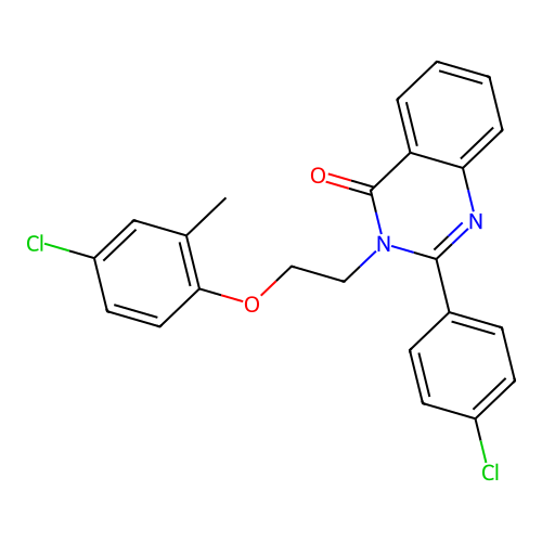 3-(2-(4-chloro-2-methylphenoxy)ethyl)-2-(4-chlorophenyl)quinazolin-4(3H)-one structure