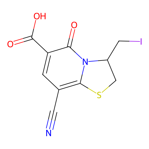5-cyano-9-(iodomethyl)-2-oxo-7-thia-1-azabicyclo[4.3.0]nona-3,5-diene-3-carboxylic Acid structure