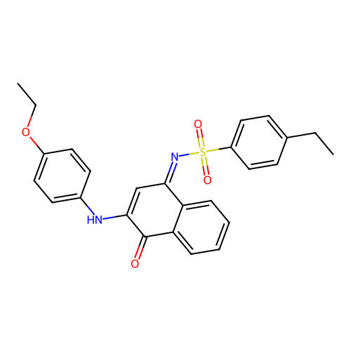 N-(3-(4-ethoxyanilino)-4-oxo-1(4H)-naphthalenylidene)-4-ethylbenzenesulfonamide structure
