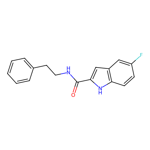 5-fluoro-N-phenethyl-1H-indole-2-carboxamide structure