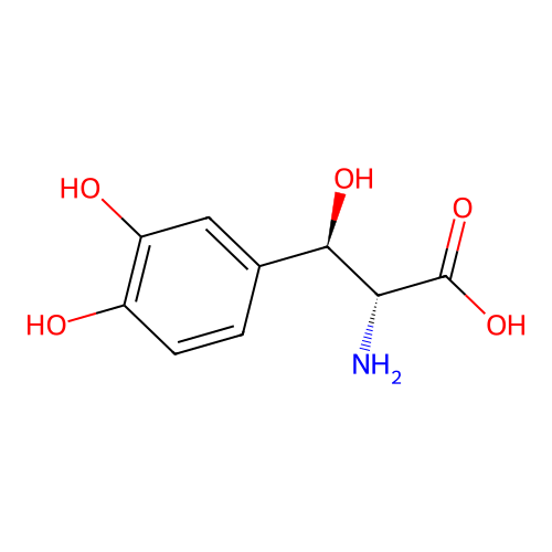 (2R,3R)-2-amino-3-(3,4-dihydroxyphenyl)-3-hydroxypropanoic acid structure
