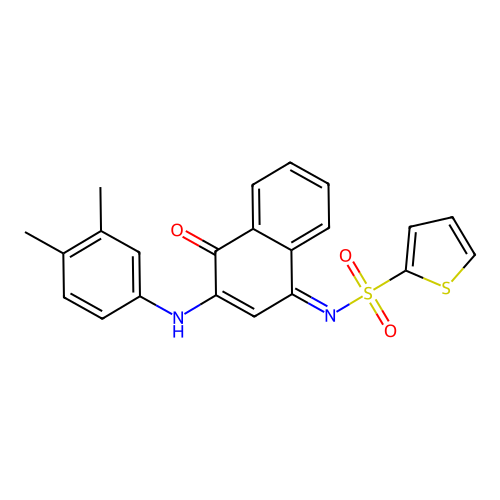 N-(3-(3,4-dimethylanilino)-4-oxo-1(4H)-naphthalenylidene)-2-thiophenesulfonamide structure