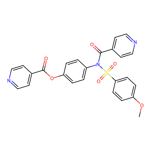 4-{Isonicotinoyl[(4-methoxyphenyl)sulfonyl]amino}phenyl isonicotinate structure