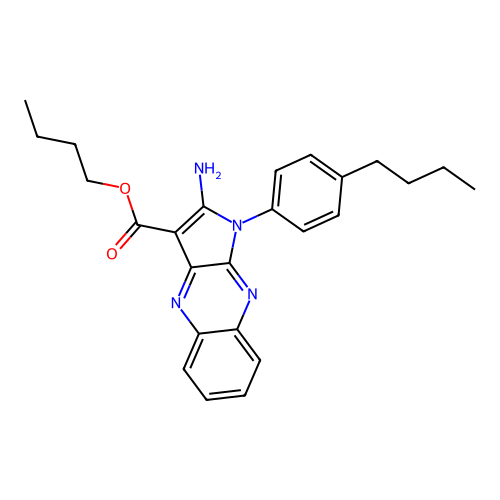 butyl 2-amino-1-(4-butylphenyl)-1H-pyrrolo[2,3-b]quinoxaline-3-carboxylate structure