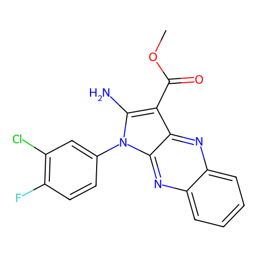 methyl 2-amino-1-(3-chloro-4-fluorophenyl)-1H-pyrrolo[2,3-b]quinoxaline-3-carboxylate structure