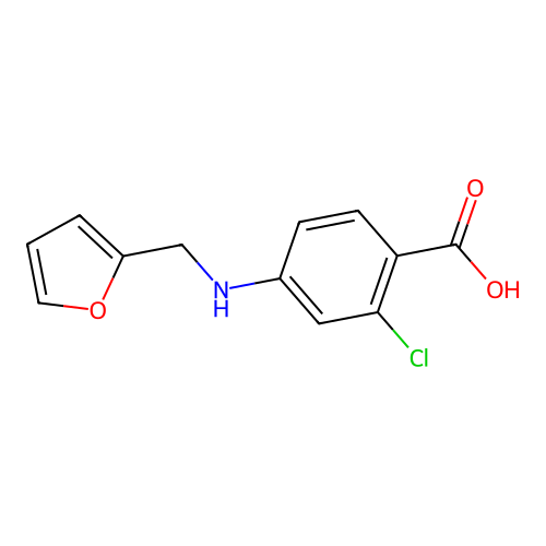 2-Chloro-4-{[(furan-2-yl)methyl]amino}benzoic acid structure
