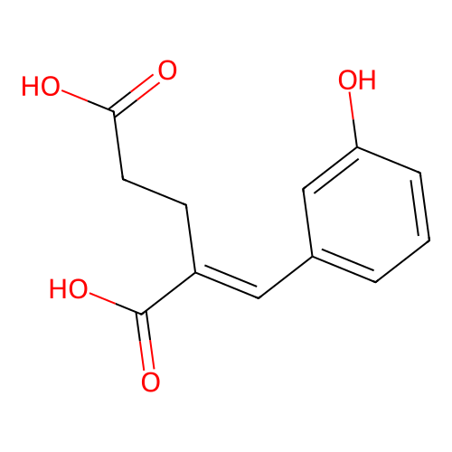 (2E)-2-[(3-hydroxyphenyl)methylidene]pentanedioic acid structure