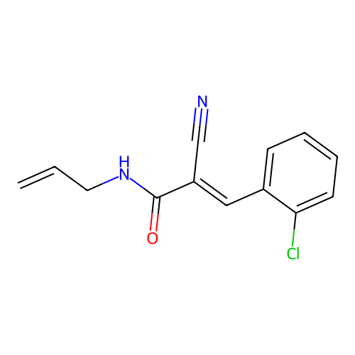 (E)-3-(2-chlorophenyl)-2-cyano-N-prop-2-enylprop-2-enamide structure