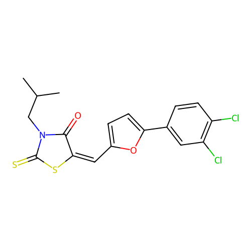 5-((5-(3,4-DI-CL-PH)-2-Furyl)methylene)3-isobutyl-2-thioxo-1,3-thiazolidin-4-one structure
