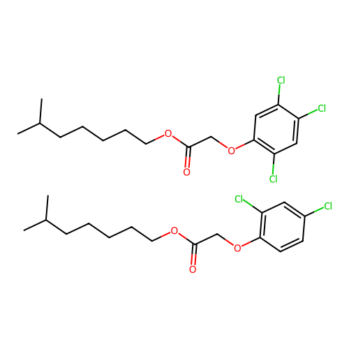 2,4-D isooctyl ester mixt. with 2,4,5-T isooctyl ester structure