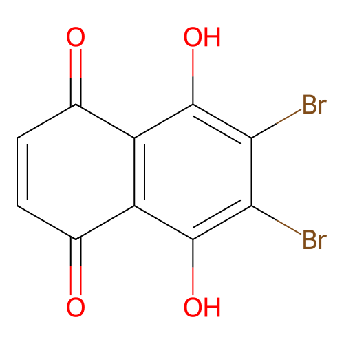 2,3-Dibromo-5,8-dihydroxy-1,4-naphthoquinone structure