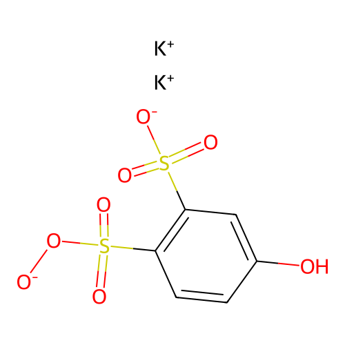 Dipotassium 2,5(or 3,6)-dihydroxybenzenedisulphonate structure