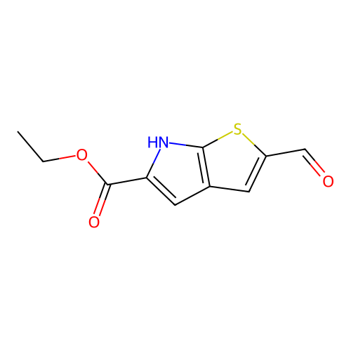2-Formyl-6H-thieno[2,3-b]pyrrole-5-carboxylic acid ethyl ester structure