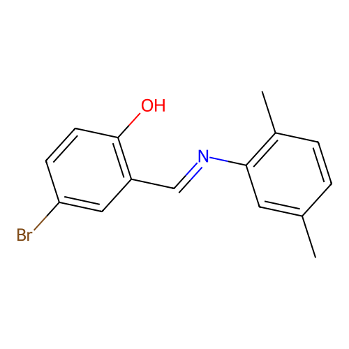 4-bromo-2-{(E)-[(2,5-dimethylphenyl)imino]methyl}phenol structure