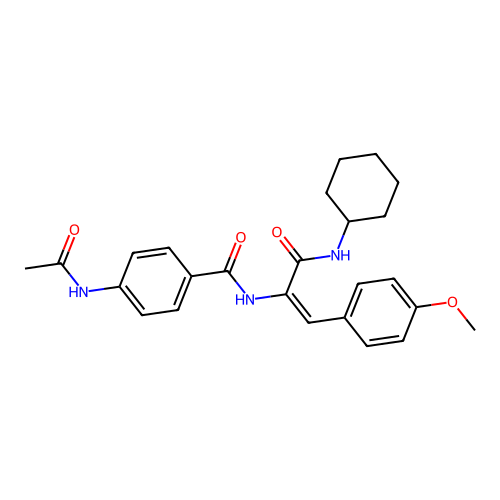 (E)-4-(Acetylamino)-N-(1-((cyclohexylamino)carbonyl)-2-(4-methoxyphenyl)ethenyl)benzamide structure
