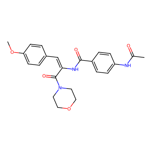 (E)-4-(Acetylamino)-N-(2-(4-methoxyphenyl)-1-(4-morpholinylcarbonyl)ethenyl)benzamide structure