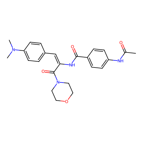 (E)-4-(Acetylamino)-N-(2-(4-(dimethylamino)phenyl)-1-(4-morpholinylcarbonyl)ethenyl)benzamide structure