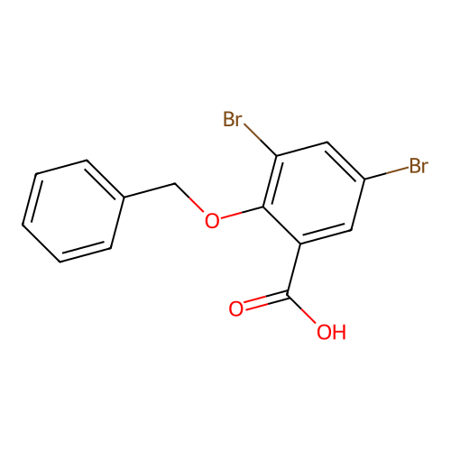 2-(Benzyloxy)-3,5-dibromobenzoic acid structure