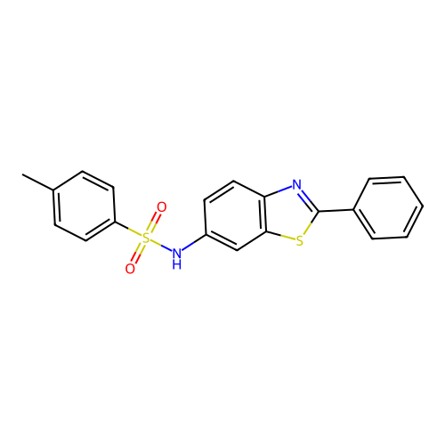 4-methyl-N-(2-phenyl-1,3-benzothiazol-6-yl)benzenesulfonamide structure