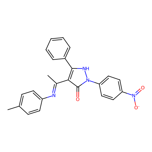 4-[1-(4-methylanilino)ethylidene]-2-(4-nitrophenyl)-5-phenylpyrazol-3-one structure