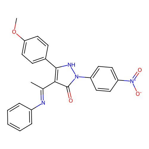 4-(1-anilinoethylidene)-5-(4-methoxyphenyl)-2-(4-nitrophenyl)pyrazol-3-one structure