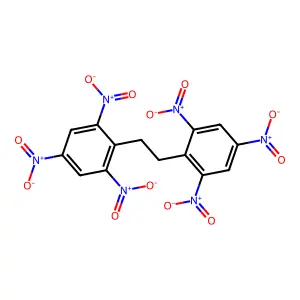 1,3,5-Trinitro-2-(2-(2,4,6-trinitrophenyl)ethyl)benzene structure