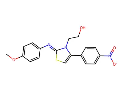 2-[2-(4-Methoxyphenyl)imino-4-(4-nitrophenyl)-1,3-thiazol-3-yl]ethanol structure