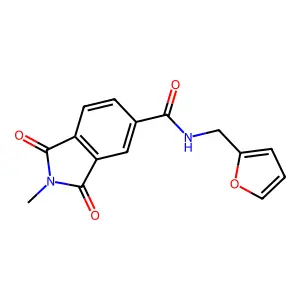 N-(furan-2-ylmethyl)-2-methyl-1,3-dioxoisoindole-5-carboxamide structure