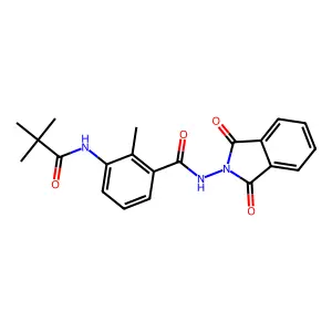 3-(2,2-dimethylpropanoylamino)-N-(1,3-dioxoisoindol-2-yl)-2-methylbenzamide structure