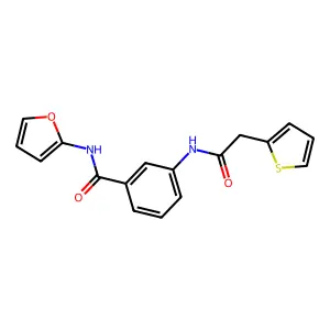 N-(furan-2-yl)-3-[(2-thiophen-2-ylacetyl)amino]benzamide structure