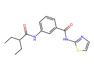 3-(2-ethylbutanoylamino)-N-(1,3-thiazol-2-yl)benzamide structure