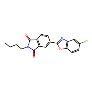 2-Butyl-5-(5-chloro-1,3-benzoxazol-2-yl)isoindole-1,3-dione structure