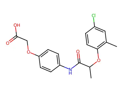 (4-{[2-(4-Chloro-2-methylphenoxy)propanoyl]amino}phenoxy)acetic acid structure