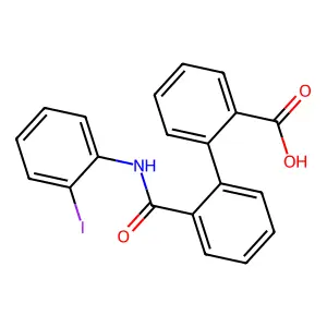 2'-[(2-Iodophenyl)carbamoyl]biphenyl-2-carboxylic acid structure