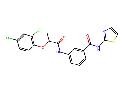 3-[2-(2,4-dichlorophenoxy)propanoylamino]-N-(1,3-thiazol-2-yl)benzamide structure