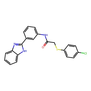 N-[3-(1H-benzimidazol-2-yl)phenyl]-2-(4-chlorophenyl)sulfanylacetamide structure