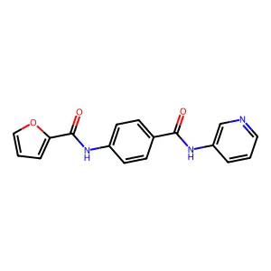 N-[4-(pyridin-3-ylcarbamoyl)phenyl]furan-2-carboxamide structure