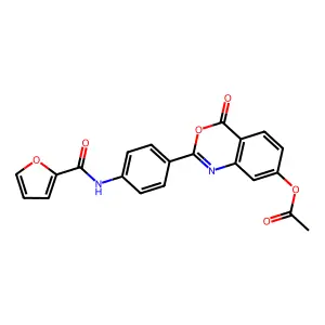 2-{4-[(furan-2-ylcarbonyl)amino]phenyl}-4-oxo-4H-3,1-benzoxazin-7-yl acetate structure