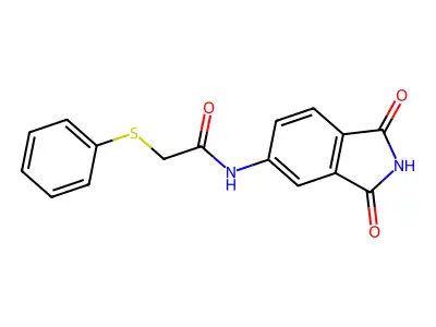 N-(1,3-dioxoisoindol-5-yl)-2-phenylsulfanylacetamide structure