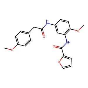 N-(2-methoxy-5-{[(4-methoxyphenyl)acetyl]amino}phenyl)-2-furamide structure
