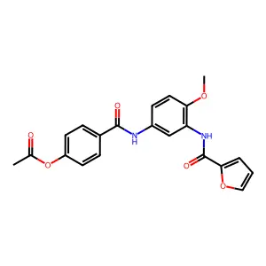 4-({3-[(Furan-2-ylcarbonyl)amino]-4-methoxyphenyl}carbamoyl)phenyl acetate structure