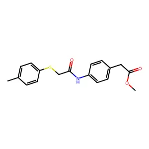 Methyl [4-({[(4-methylphenyl)sulfanyl]acetyl}amino)phenyl]acetate structure