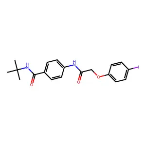N-tert-butyl-4-[[2-(4-iodophenoxy)acetyl]amino]benzamide structure