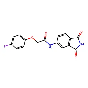 N-(1,3-dioxoisoindol-5-yl)-2-(4-iodophenoxy)acetamide structure
