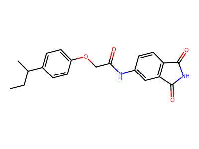 2-(4-butan-2-ylphenoxy)-N-(1,3-dioxoisoindol-5-yl)acetamide structure