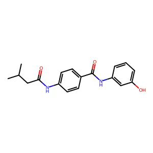 N-(3-hydroxyphenyl)-4-(3-methylbutanoylamino)benzamide structure