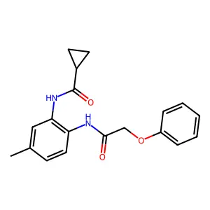 N-[5-methyl-2-[(2-phenoxyacetyl)amino]phenyl]cyclopropanecarboxamide structure