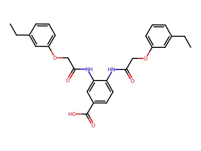3,4-Bis{[(3-ethylphenoxy)acetyl]amino}benzoic acid structure